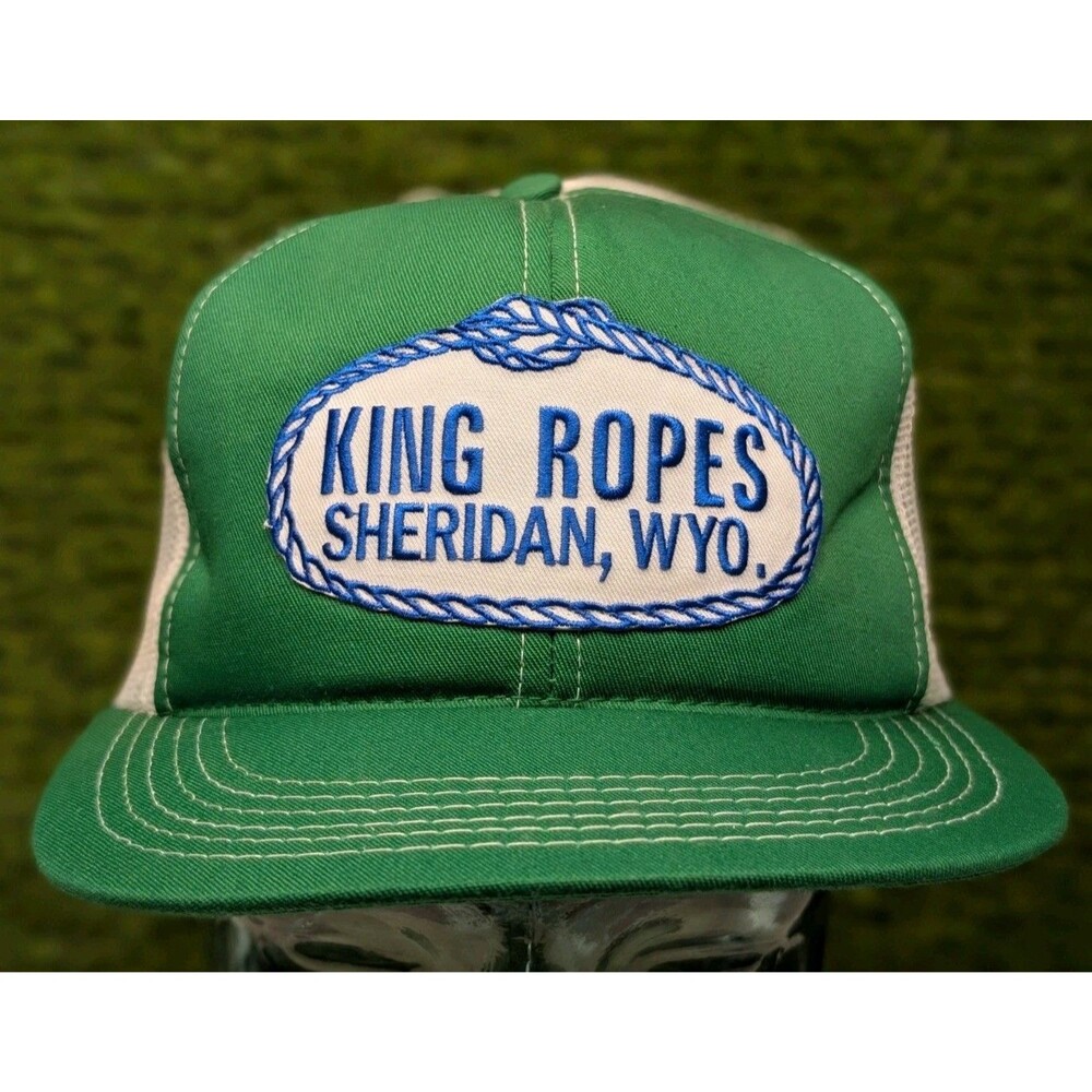 King Ropes Vintage Trucker Hat Cap Snap Back Mesh Foam Sheridan Wyo. Saddle USA